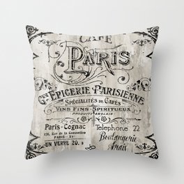 Paris Bistro VIII Throw Pillow
