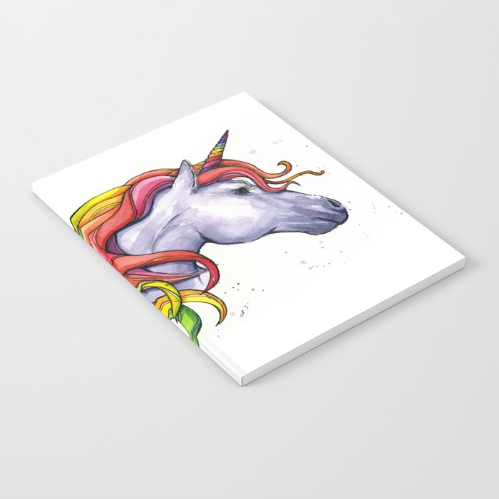 Download Rainbow Unicorn Watercolor Notebook By Olechka Society6
