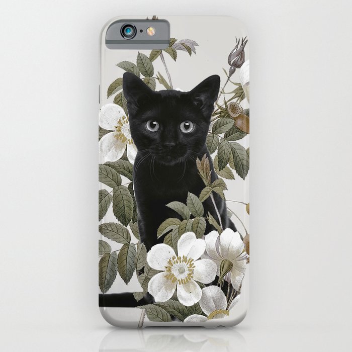 cat with flowers iphone case