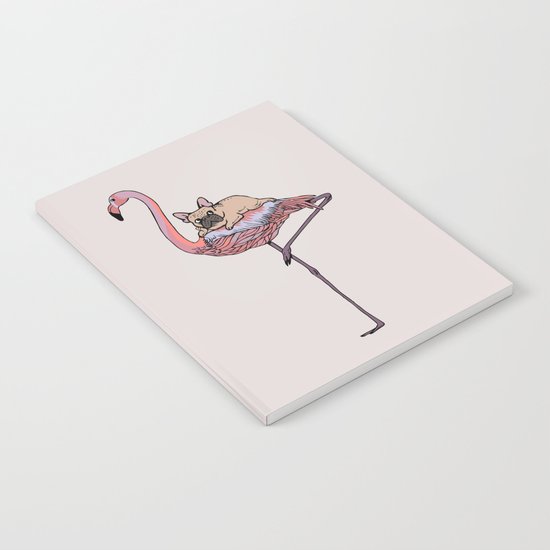 Flamingo and French Bulldog Notebook