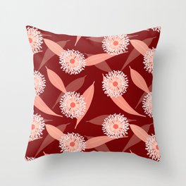 Australian Flora in Red Throw Pillow