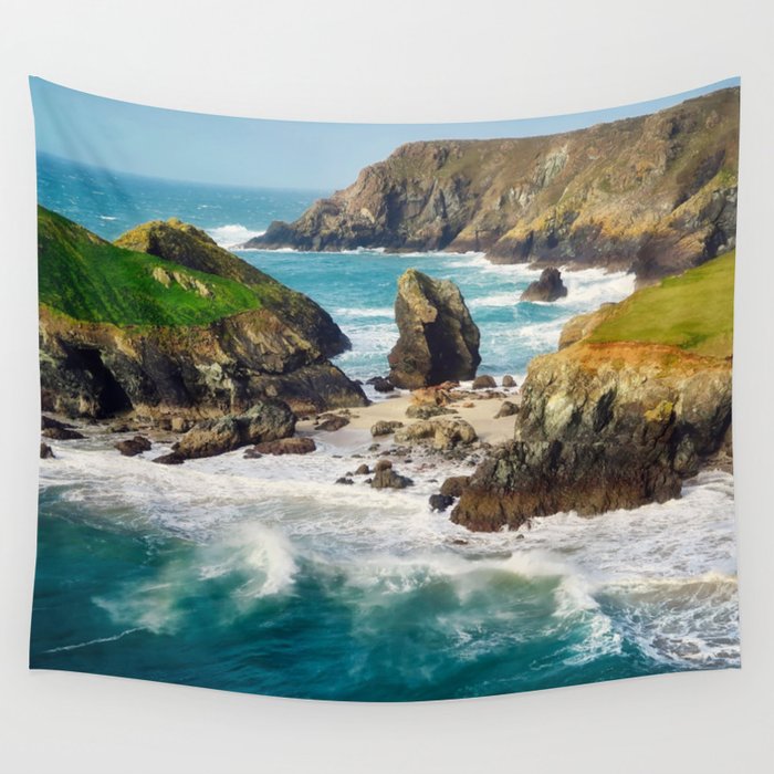 Great Britain Photography - Kynance Cove By The Beautiful Sea Wall Tapestry