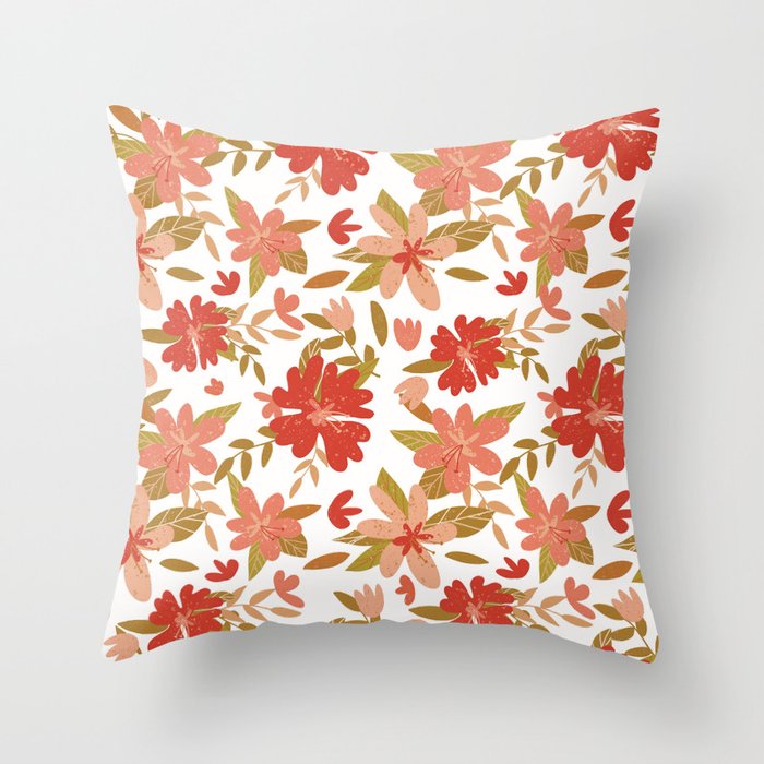Bright Fall floral Throw Pillow