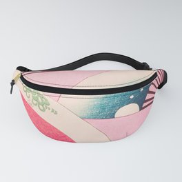 Fans on Pink Vintage Japanese Retro Pattern Fanny Pack