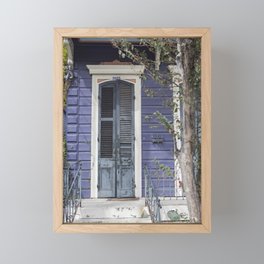 New Orleans Blue Marigny Door Framed Mini Art Print
