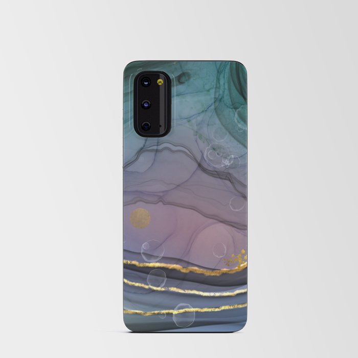 Abstract Landscape petrol purple in Digital Alcohol Inks II  Android Card Case
