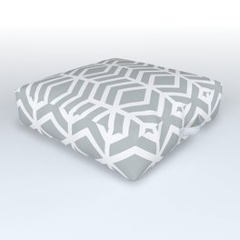 Gray & White Minimal Chevron Line Shape Pattern - 2022 Color Sherwin Williams Samovar Silver SW 6233 Outdoor Floor Cushion