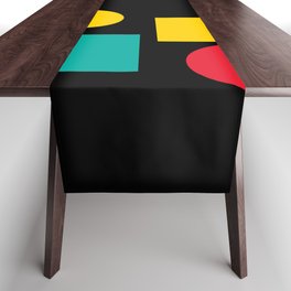 Abstract Geometric Minimal Lines and Shapes Design  Table Runner