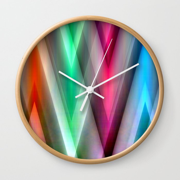 Zig Zag Pattern multicolored Wall Clock