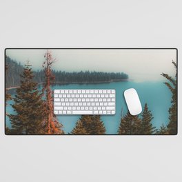 pine tree and lake scenic at Emerald Bay Lake Tahoe California USA Desk Mat