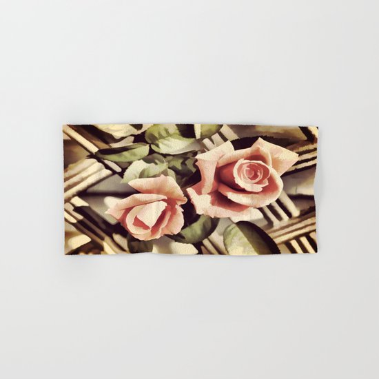Vintage Rose Garden - Painterly Hand & Bath Towel
