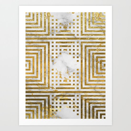 Marble and Gold Pattern #2 Art Print