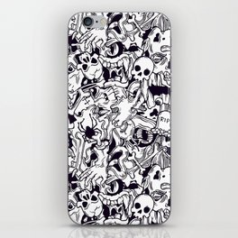 BW Halloween horror pattern iPhone Skin