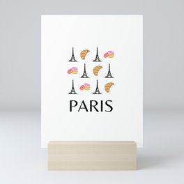 Paris Eiffel Tower Retro Illustration Modern Art Decor Mini Art Print