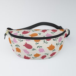 Retro Tulips Floral Print Fanny Pack