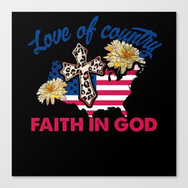 Christianity banner US flag 4th of July Canvas Print