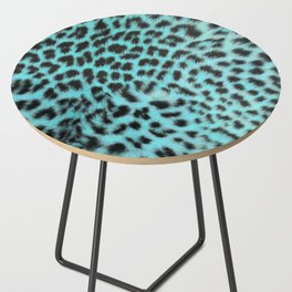 Turquoise leopard print Side Table