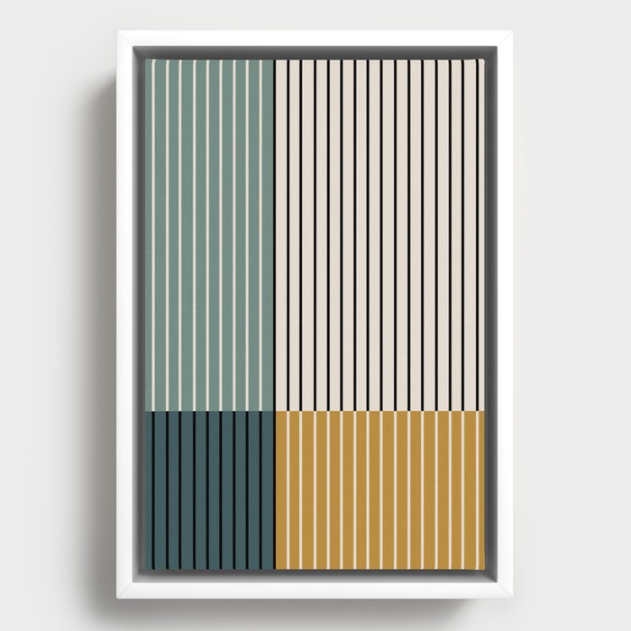 Color Block Line Abstract VIII Framed Canvas