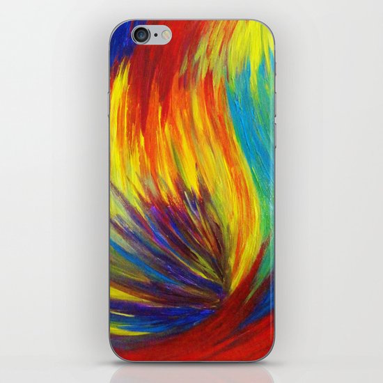RAINBOW EXPLOSION - Vibrant Smile Happy Colorful Red Bright Blue Sunshine Yellow Abstract Painting iPhone Skin