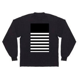 Elegant Black & White Stripes Long Sleeve T-shirt