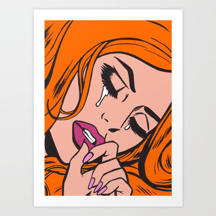 Ginger Crying Comic Girl Art Print