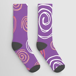 Twirly Swirly Purple Socks