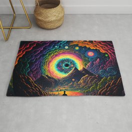 psychedelic trippy landscape Area & Throw Rug