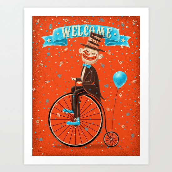 Penny-farthings circus Art Print