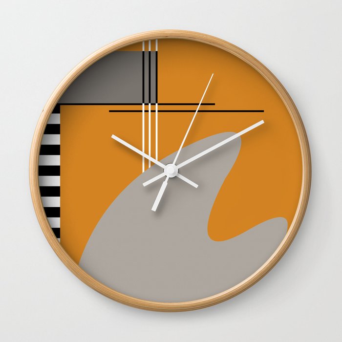 ABSTRACT IN ORANGE Wall Clock