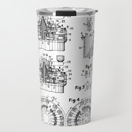 Curta Mechanical Calculator Patent Drawing Travel Mug