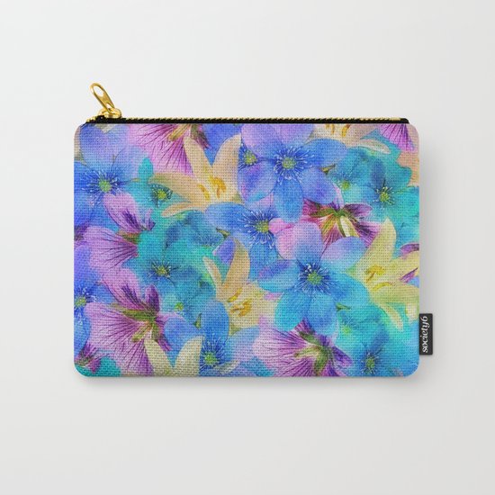 Vivid Floral Pattern Carry-All Pouch