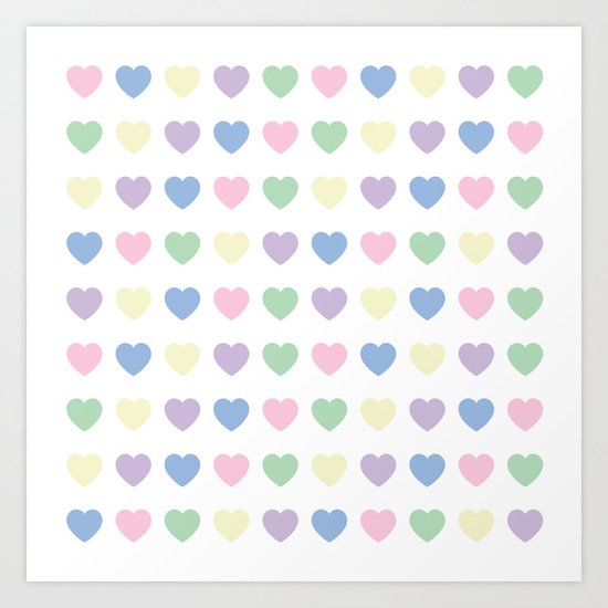 Pastel Hearts Art Print by Amy L. Designs | Society6