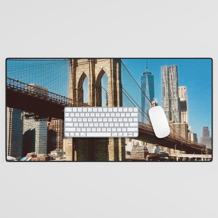 USA Photography - Brooklyn Bridge New York City Desk Mat