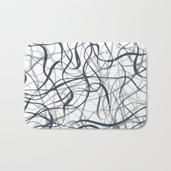 curvy gray & black Bath Mat