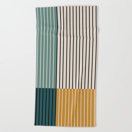 Color Block Line Abstract VIII Beach Towel | Vintage, Stripes, Midcentury, Sleek, Nature, Yellow, Contemporary, Modern, Minimal, Tropical 