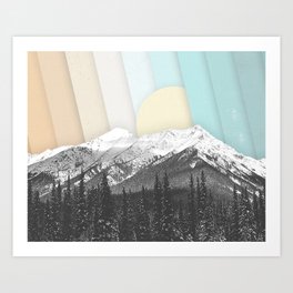 Morning Light Mountain Collage Art Print