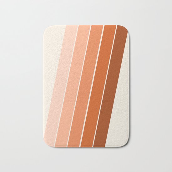 The Skinney - 70's abstract minimal stripe striped pattern retro throwback 1970s art decor Bath Mat
