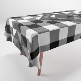 Black and white gingham checked ornament Tablecloth
