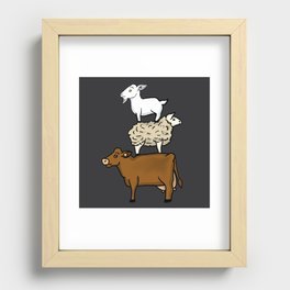 Goat, Sheep, Cow, Oh My! Recessed Framed Print