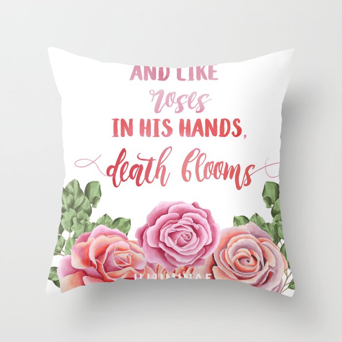 Death Blooms Throw Pillow