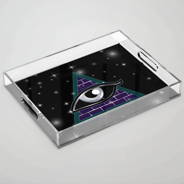 New World Order All seeing eye in delta triangle	 Acrylic Tray