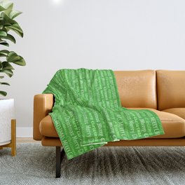 Merry Christmas in Green Throw Blanket