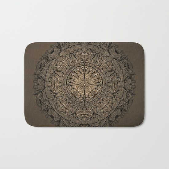Sepia Mandala Bath Mat