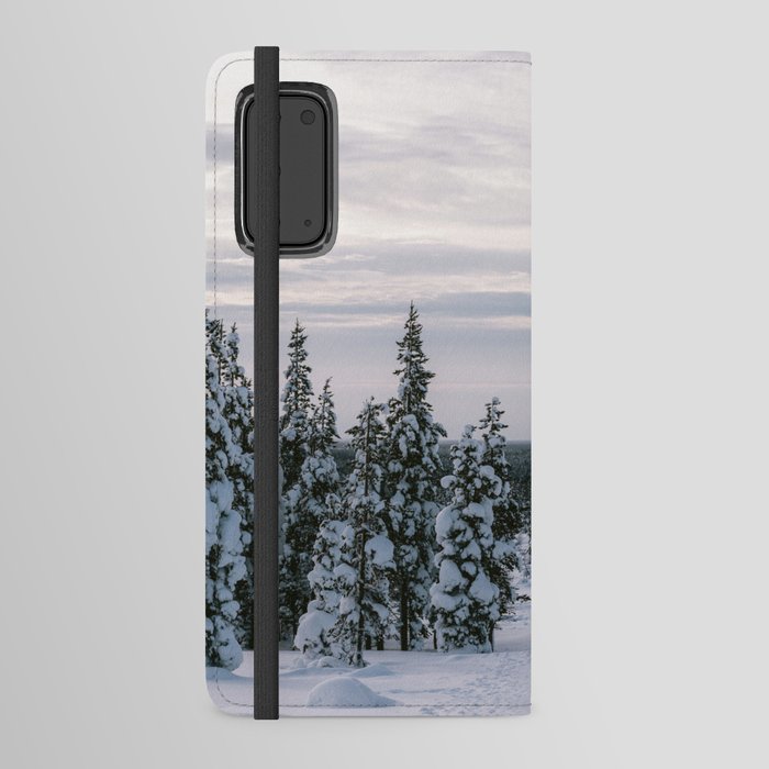Magical Snow Landscape, Finnish Lapland in Winter || Lanscape Art print, nature Finland  Android Wallet Case