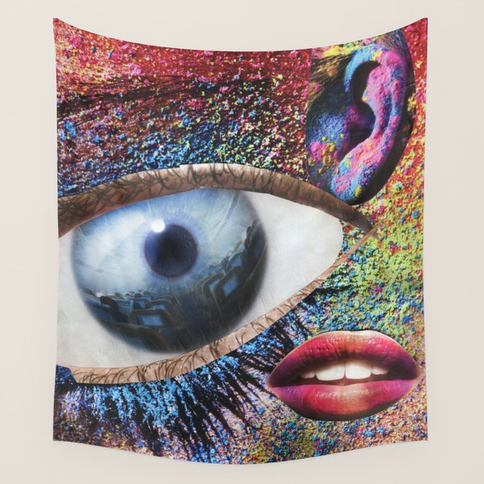 Famous Artist Wall Art Collage Wall Paper By Artist Snooks Mcgraw Art Eyeball Painting And Collage Wall Tapestry By Tarabeth Society6
