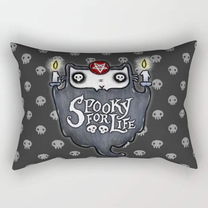 Spooky for Life Cat Ghost Rectangular Pillow