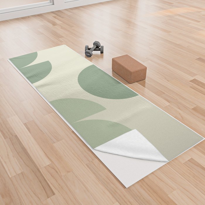 Mid Century Modern Geometric Shapes Yoga Towel