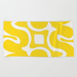 Yellow Sunburst | Abstract Pattern Beach Towel