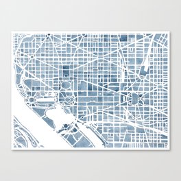 Washington DC Blueprint watercolor map Canvas Print