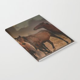 Wild Horses 0770 - Smoky Sunset Backdrop Notebook